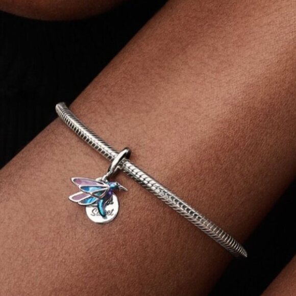 Pandora Hummingbird Double Dangle Charm - Picture 4 of 4